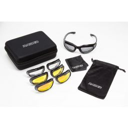 RAIDER Premium Motorcycle Street Bike Glasses Kit (Includes 4 Interchangeable Lenses) #26-006