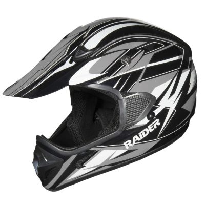 Raider RX1 Adult MX Off-Road Helmet Black / Silver